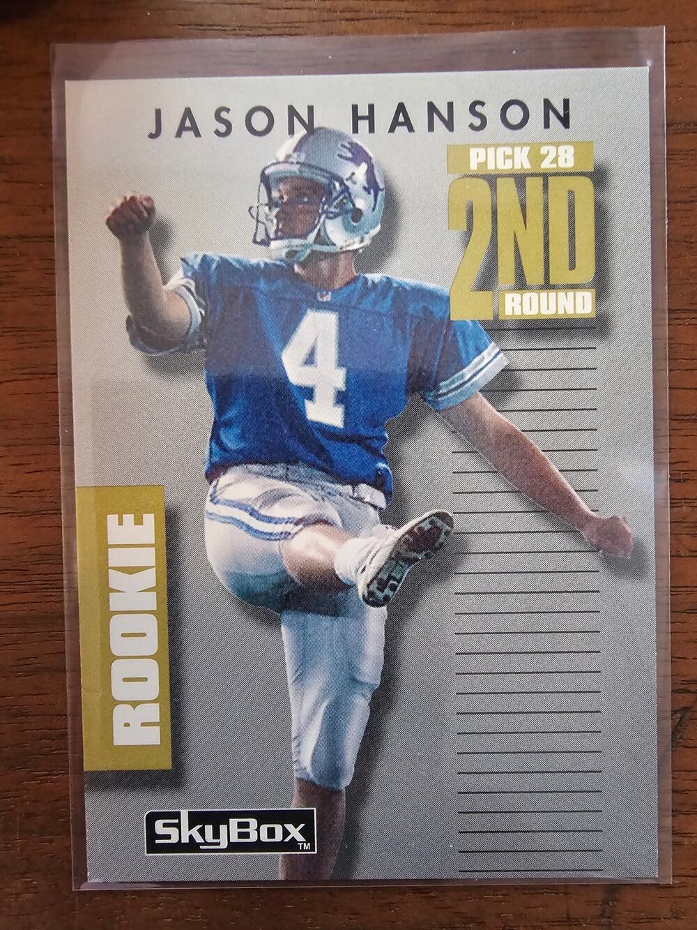 1992 Skybox Primetime #124 Jason Hanson - Rookie - Lions - NFL - Freshly Opened